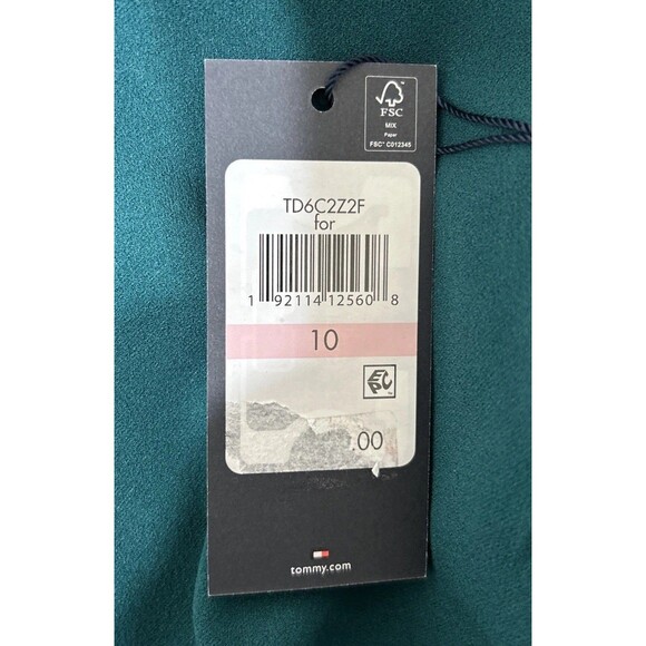 Tommy Hilfiger Dark Green Cold Shoulder Cocktail Sheath Dress Size 10 - Picture 4 of 13